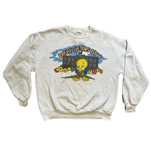 VINTAGE 90S UNIVERSITY OF LOONEY TUNES WARNER BROS TWEETY BIRD CARTOON CREWNECK